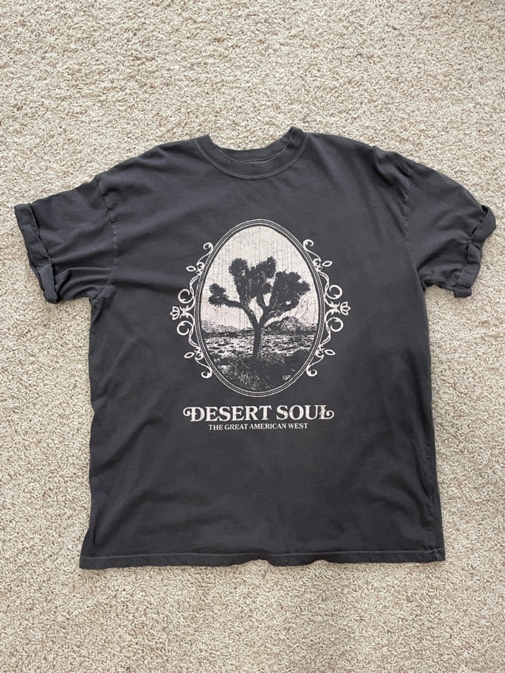 Free People x Girl Dangerous Desert Soul Grey Graphic Crewneck Tee Size M